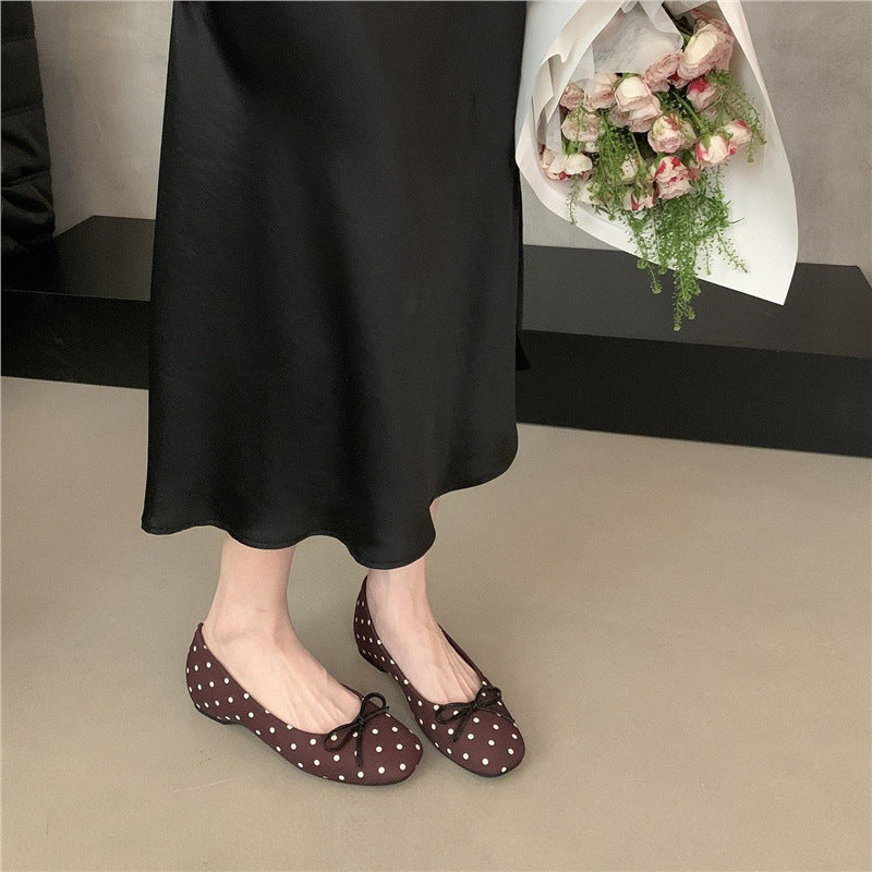 Damen Ballerinas mit verspielt gepunktetem Design und zarter Schleifenverzierung R&B