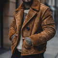 Herren lässige Wildlederjacke mit weichem Innenfutter