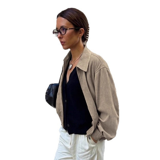 Damen Lässige Oversized Jacke aus weichem Material R&B
