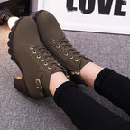 Damen Stiefeletten mit Blockabsatz und Schnürung R&B