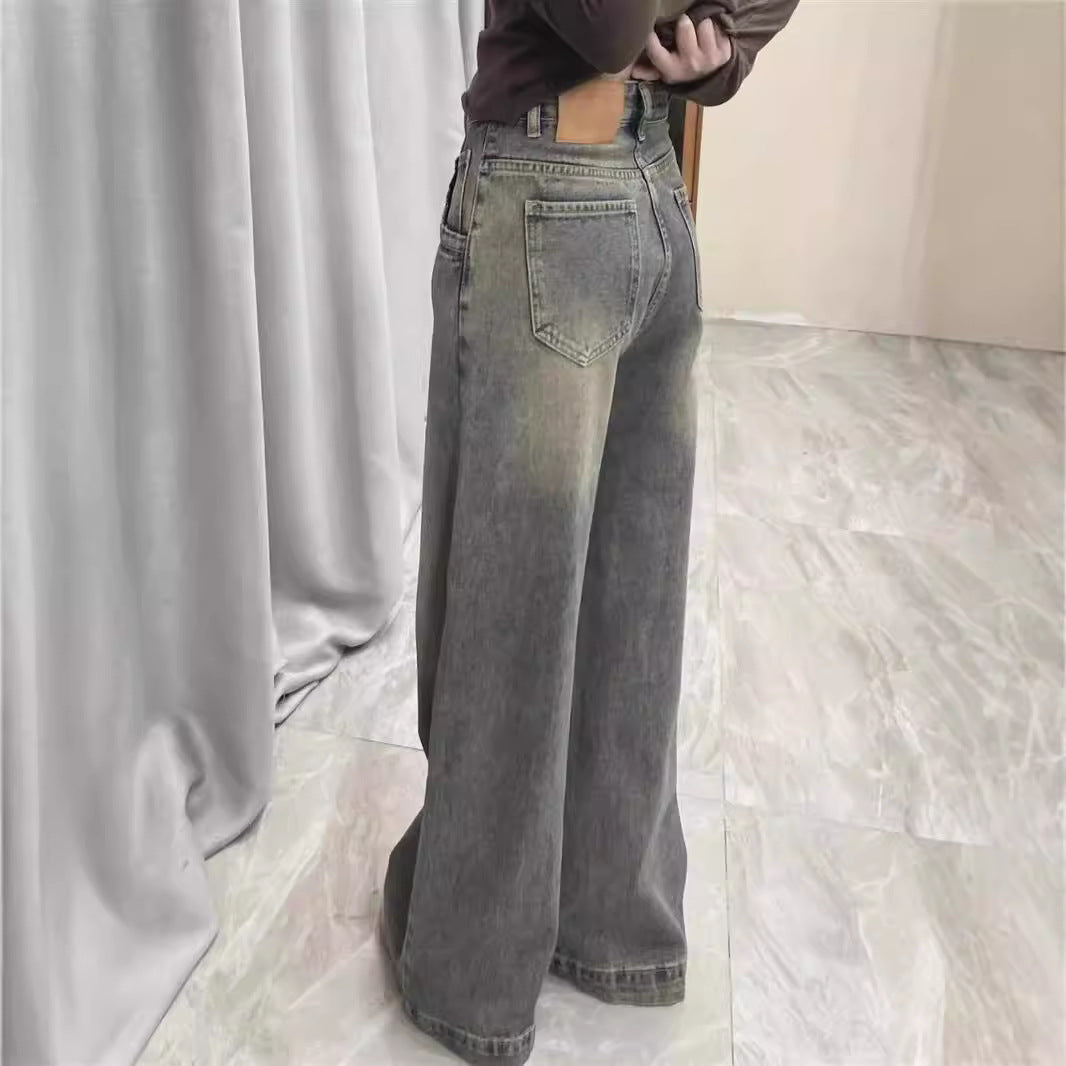 Damen weite High-Waist Jeans mit angenehmem Tragekomfort und modischem Vintage-Look R&B