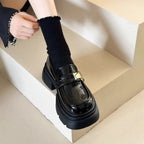 Damen Modische Plateau-Loafers mit komfortabler Sohle und elegantem Design R&B