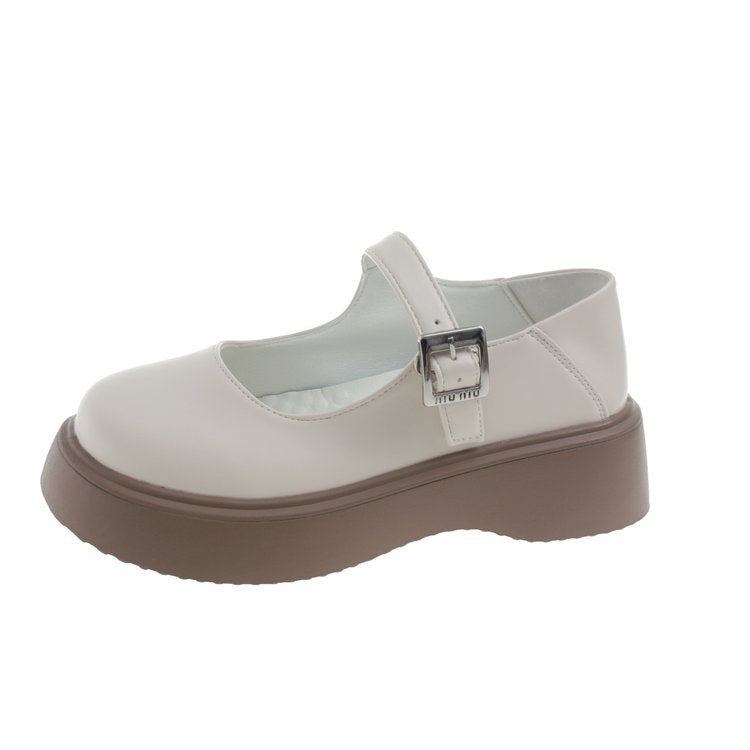 Damen modische Plateau-Mary Jane Schuhe mit verstellbarem Schnallenverschluss R&B