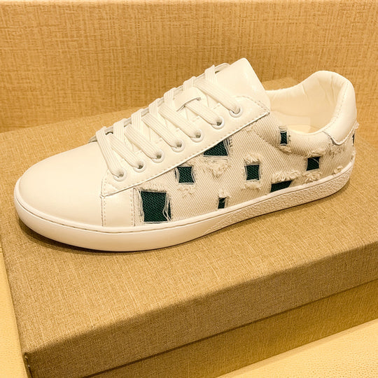 Damen Modische Sneakers aus hochwertigem Leder mit einzigartigem Design und bequemer Dämpfung R&B