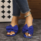 Damen Offene Hausschuhe mit dekorativen Schleifen R&B