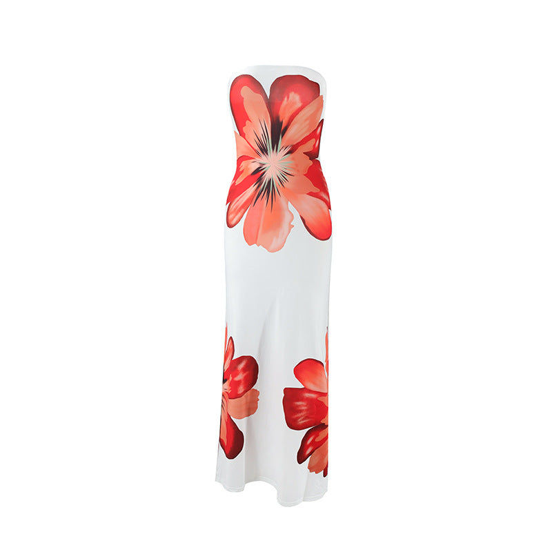 Damen strapazieres Maxikleid im exklusiven Design mit floralem Druck R&B