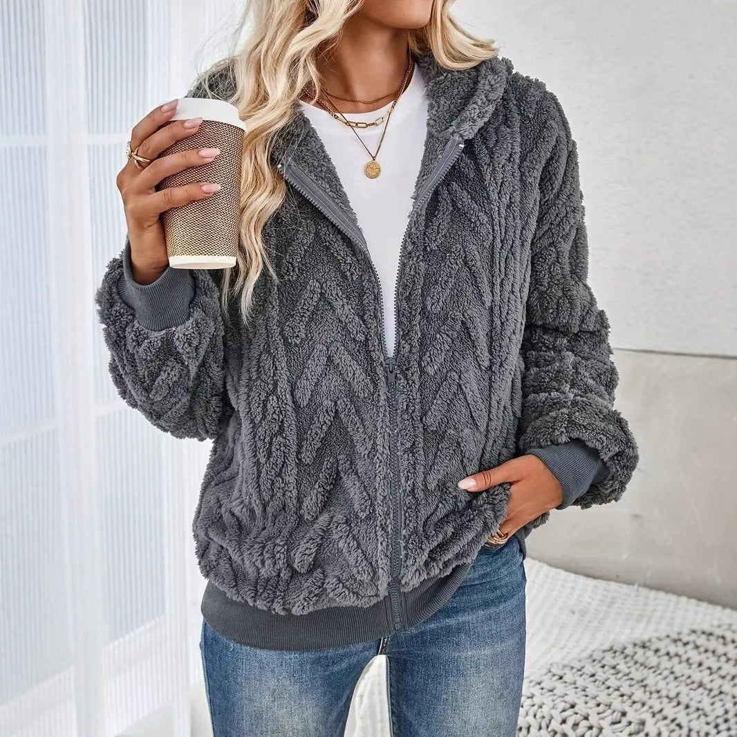 Damen Fleece-Jacke mit Struktur R&B