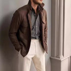 Herren praktische Jacke im schicken Utility-Stil mit hohen Kragen R&B