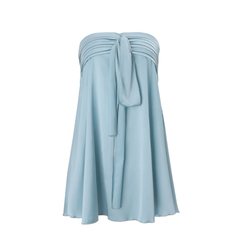 Damen Bandeau-Kleid mit verspieltem Spitzendetail und lässigem Schnitt R&B