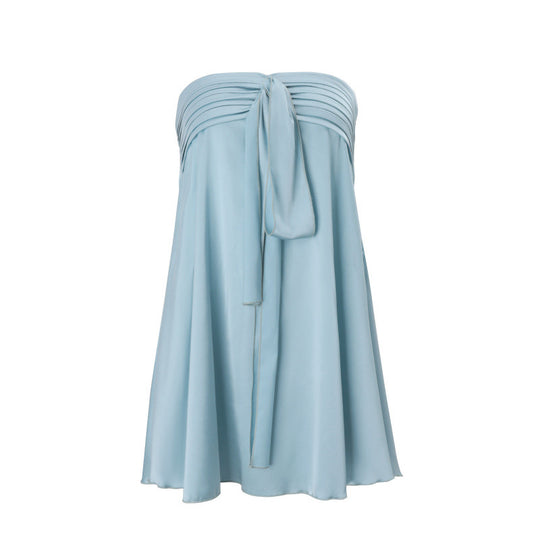 Damen Bandeau-Kleid mit verspieltem Spitzendetail und lässigem Schnitt R&B