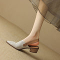 Damen Slingback-Pumps mit perforiertem Obermaterial und komfortablem Blockabsatz