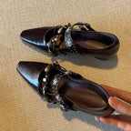 Damen elegante Slingback-Pumps mit modischem Schmuckdetail