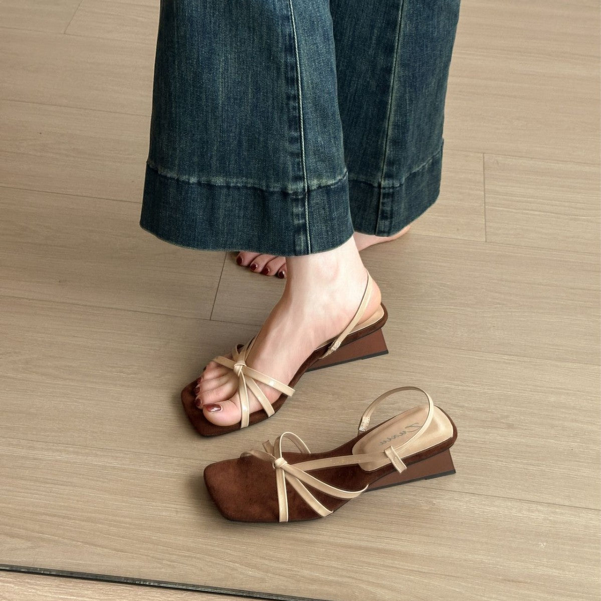 Damen Elegante Slingback-Sandalen mit modischem Riemen und komfortablem Absatz R&B