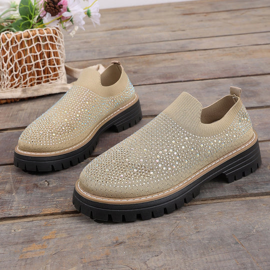 Damen Glitzernde Slip-On Sneakers mit komfortablem Fußbett R&B