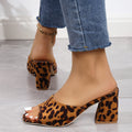 Damen Glamouröse Sandalen im Leoparden-Look mit Blockabsatz R&B