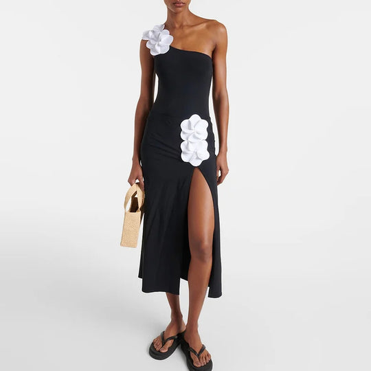 Damen Schwimmanzug mit floralem Oberteil und eleganter Maxi-Rock R&B