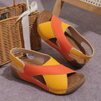 Damen Wedgesandalen mit modischem Kreuzriemen-Design und anatomischer Fußbettung R&B