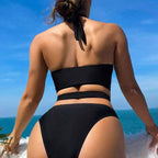 Damen Hochgeschnittener Einteiler-Badeanzug mit eleganten Cut-Outs