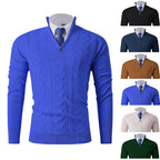Herren eleganter Stehkragenpullover mit strukturiertem Zipper