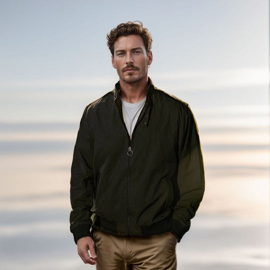 Herren leichte Übergangsjacke mit hohem Kragen und praktischen Eingrifftaschen R&B