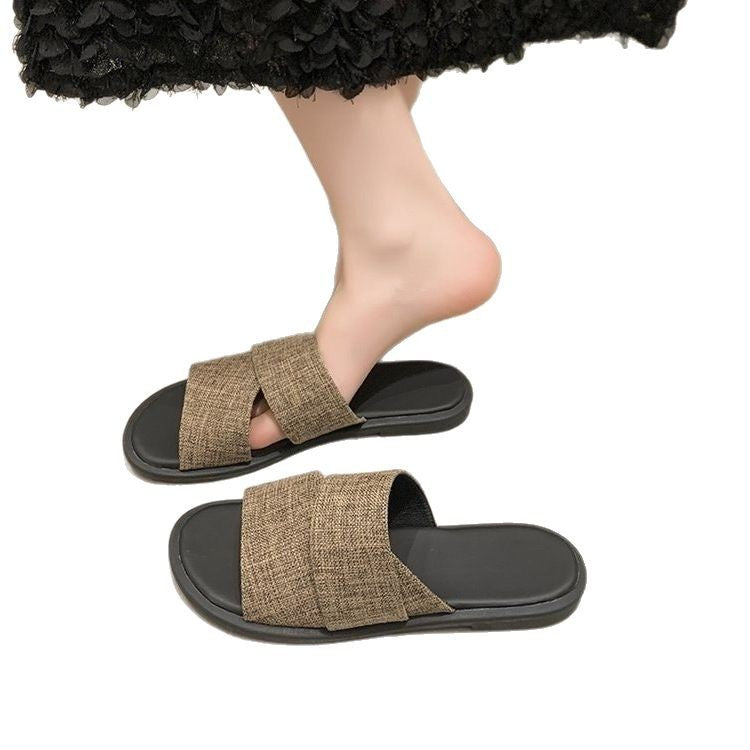 Damen Komfortable Slides mit breiten, modischen Riemen R&B