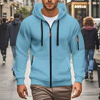 Herren nan funktionale Kapuzenjacke mit durchgehendem Reißverschluss, Ärmeltasche und elastischen Bündchen R&B