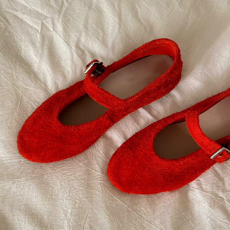 Damen Ballerina-Schuhe mit schickem Riemen und weichem Obermaterial
