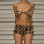 Damen modisches Tiermuster-Bikini-Set R&B