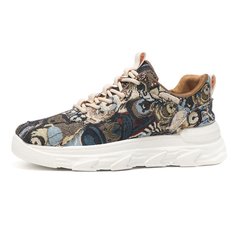 Damen Modische Freizeitsneaker mit buntem Muster und rutschfester Laufsohle R&B