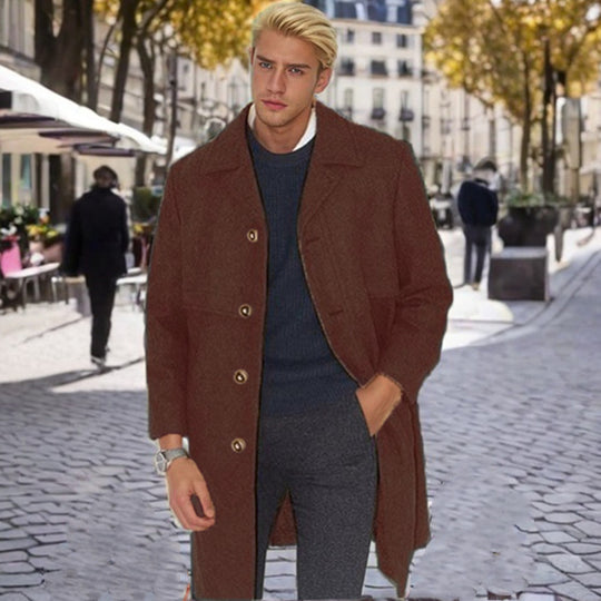 Herren eleganter Wollmantel R&B