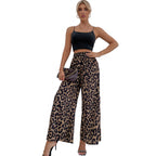 Damen Weite Leoparden-Print Hose R&B