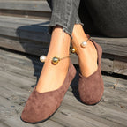 Damen elegante Ballerinas mit luxuriöser Perlenschmuck-Akzent R&B