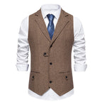 Herren elegante Weste mit modernem Hahnentritt-Muster