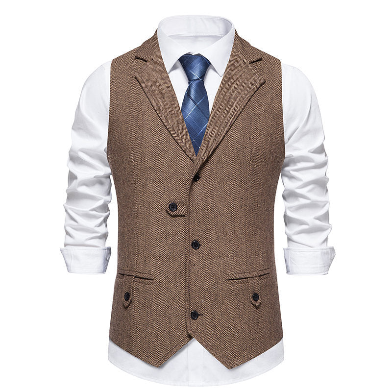 Herren elegante Weste mit modernem Hahnentritt-Muster