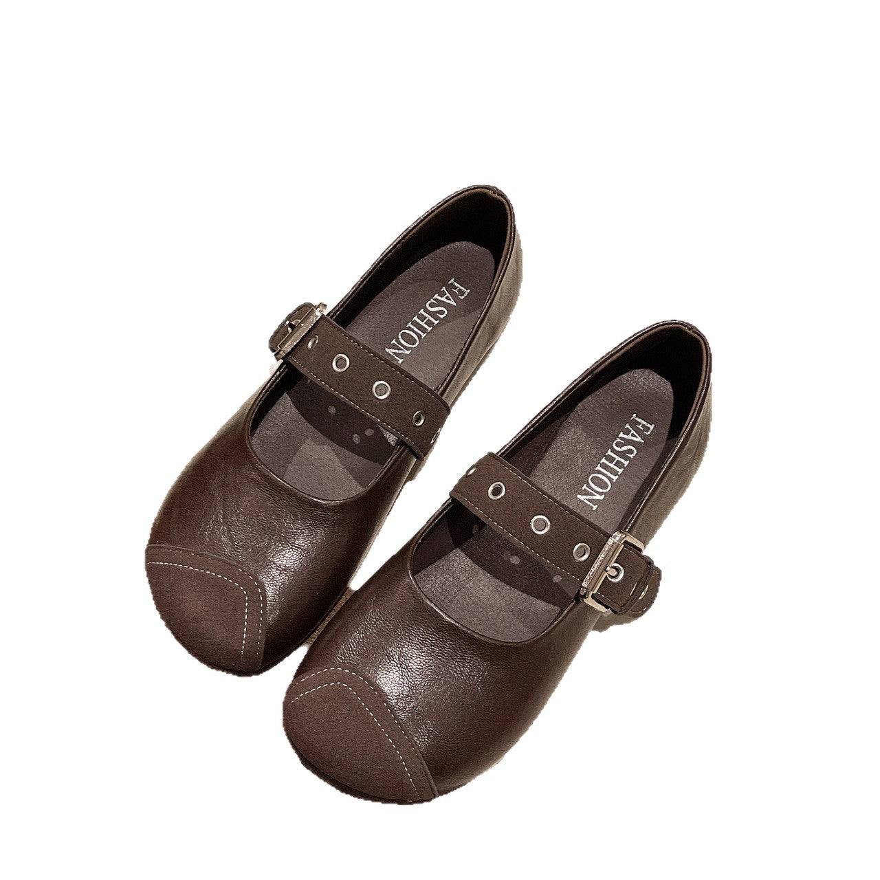 Damen Mary Jane Schuhe mit modischer Schnalle und weichem Innenfutter EB