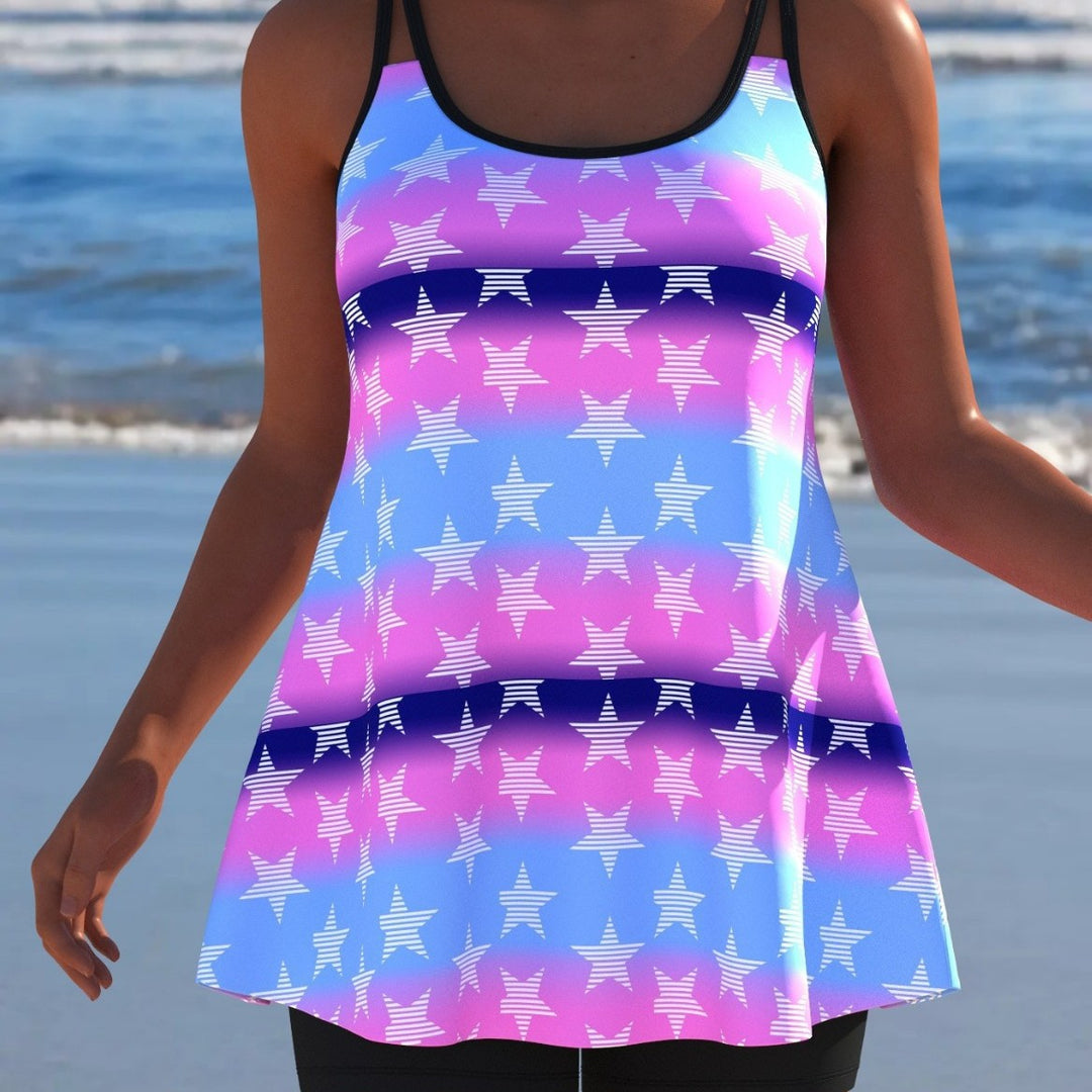 Damen Schwimmanzug mit modischem A-Linien-Schnitt und floralem Design R&B