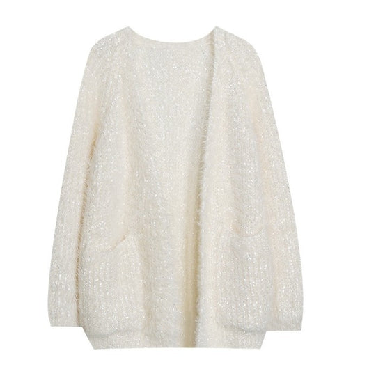Damen glitzernde Strickjacke im modernen Casual-Look R&B