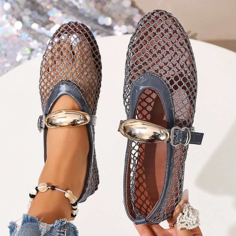 Damen Stilettos mit netzartigem Obermaterial und moderner Schnallenapplikation R&B