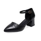Damen elegante Halbschuhe mit modischer Schnallenverzierung und stabilen Blockabsatz R&B