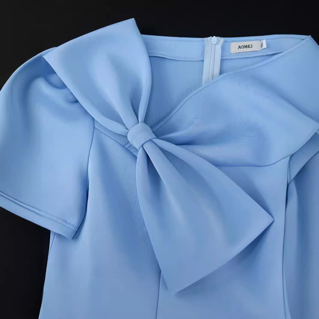 Damen Cocktailkleid mit kunstvollem Schleifenakzent und taillierter Silhouette R&B