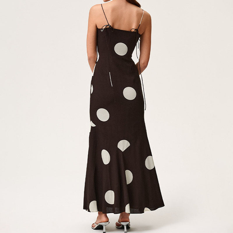 Damen Maxikleid mit elegantem Polka-Dot-Muster R&B