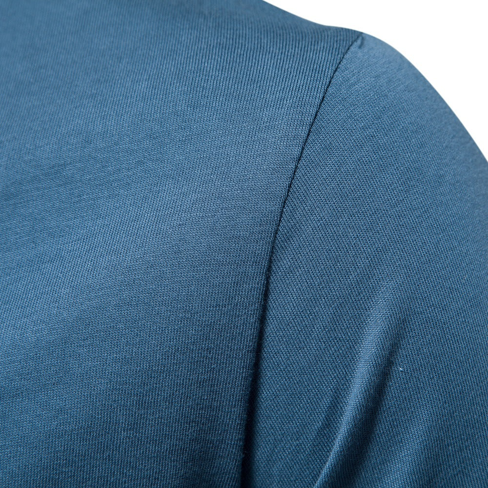 Herren Kurzarm Henley-T-Shirt mit modernem Reißverschluss und hochwertiger Baumwollmischung