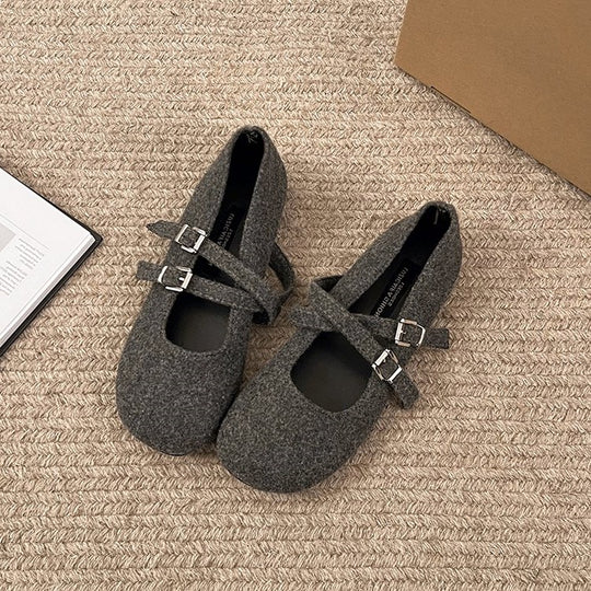 Damen Komfortable Ballerinas mit modischem Riemchenverschluss R&B