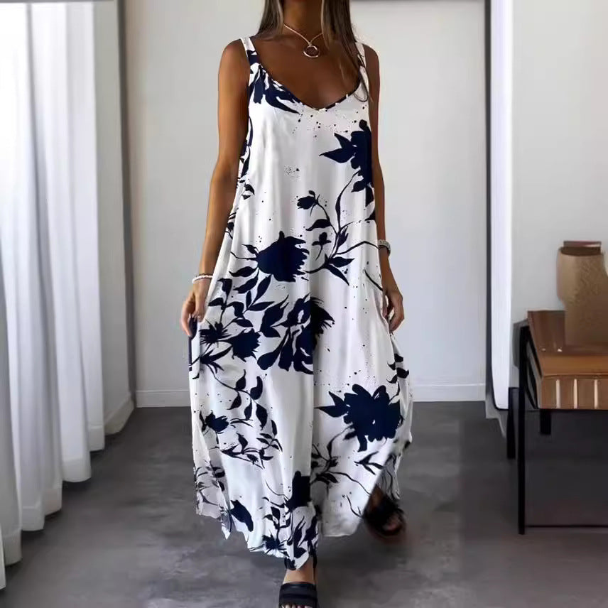 Damen Maxikleid mit fließendem Schnitt und floralem Design R&B