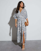 Damen Leichtes Maxikleid mit floralem Muster und lässigem Schnitt R&B