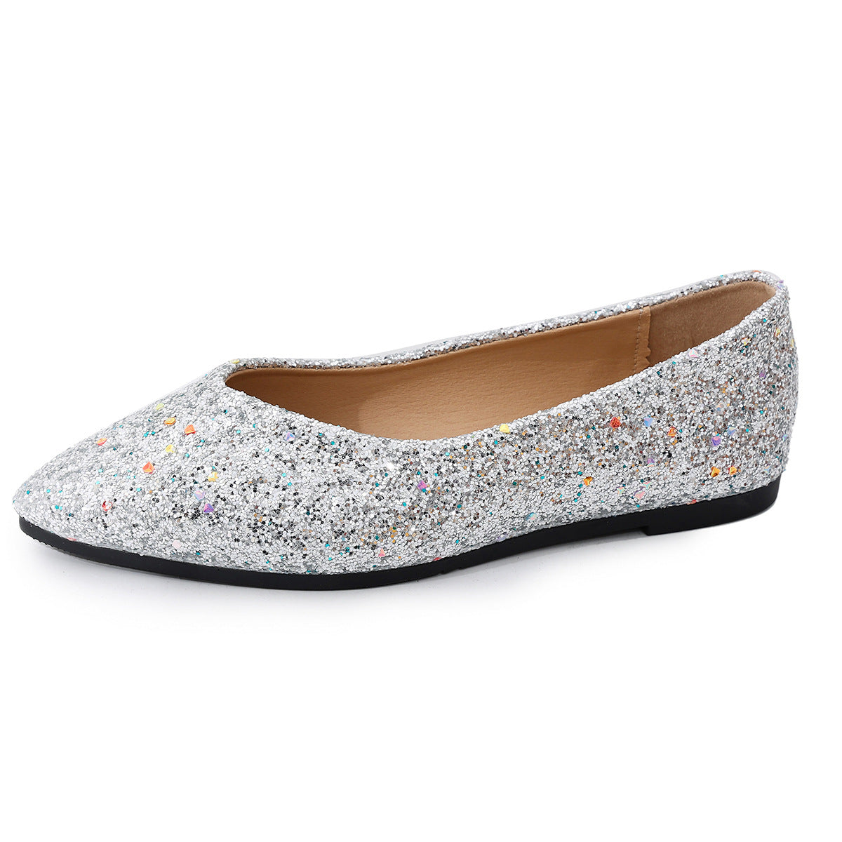 Damen Ballerinas mit funkelndem Glitzer und eleganter Silhouette R&B