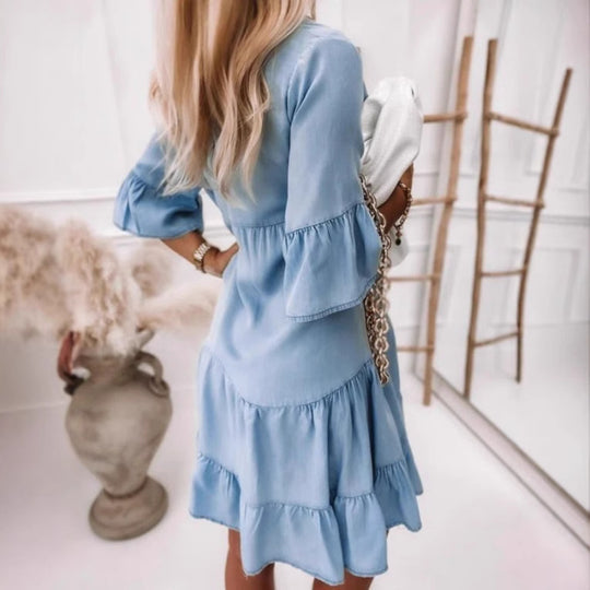 Damen Hemdblusenkleid mit Rüschendetails R&B