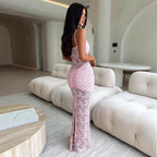 Damen Transparente Spitzenkleid mit eleganter Silhouette und figurbetonendem Design R&B