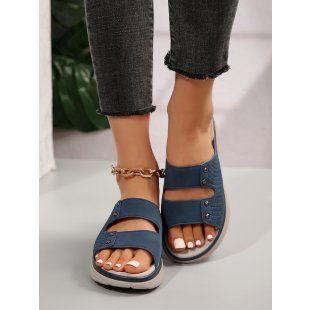 Damen Komfortable Plateau-Sandalen mit dekorativen Nieten R&B