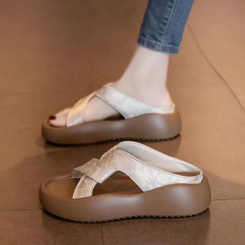 Damen Bequeme Slip-On Sandalen mit modischem Querriemen und rutschfester Sohle R&B